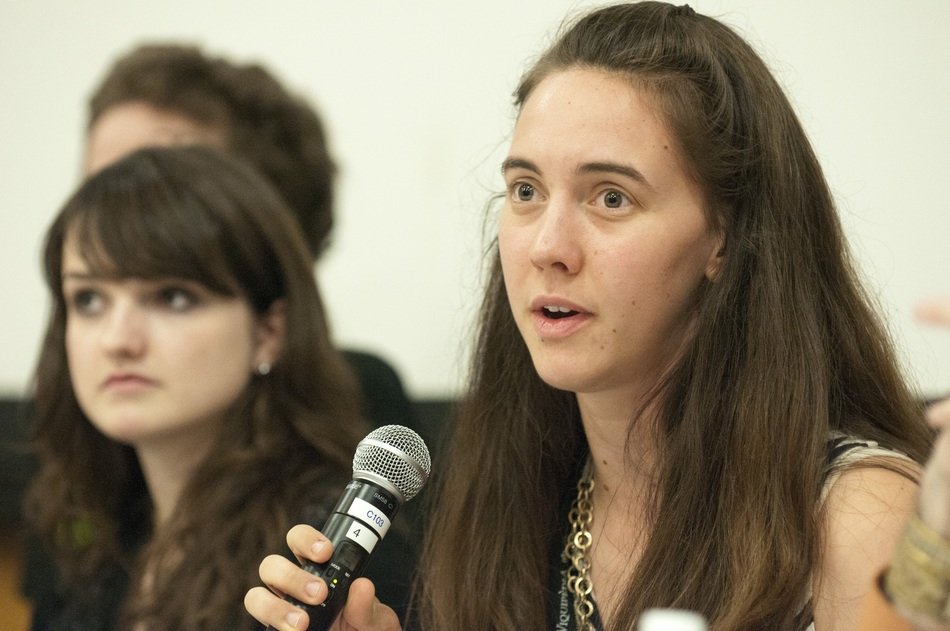 girl interview at a conference at the University of Utah