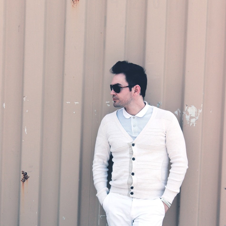 man in white like a model