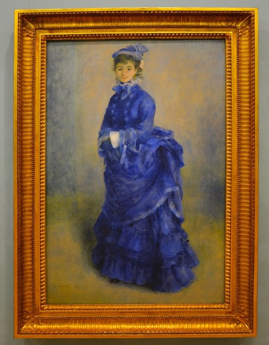 woman in blue like painting