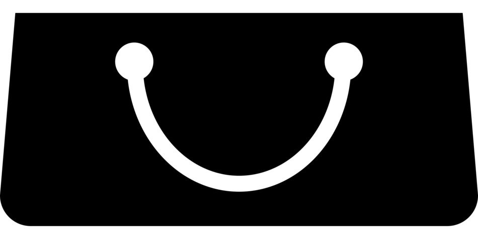 image of a black bag with a white handle