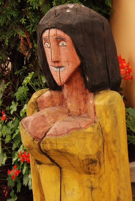 wooden woman as art