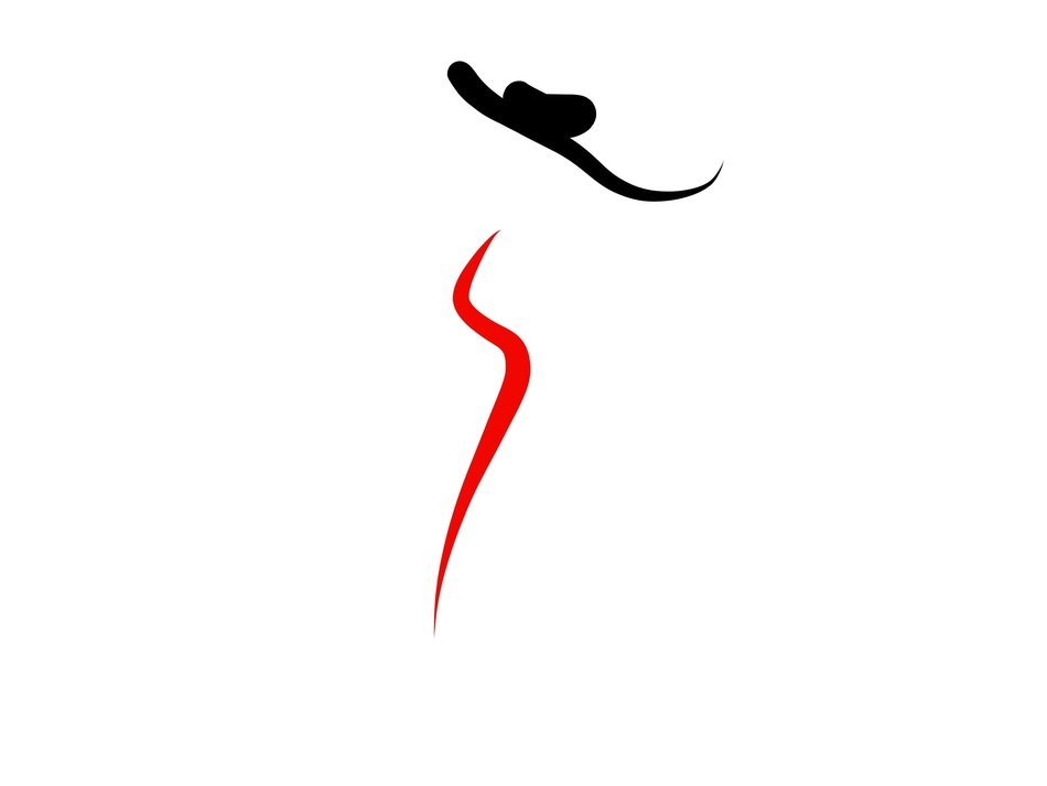 red lady as a fashion logo