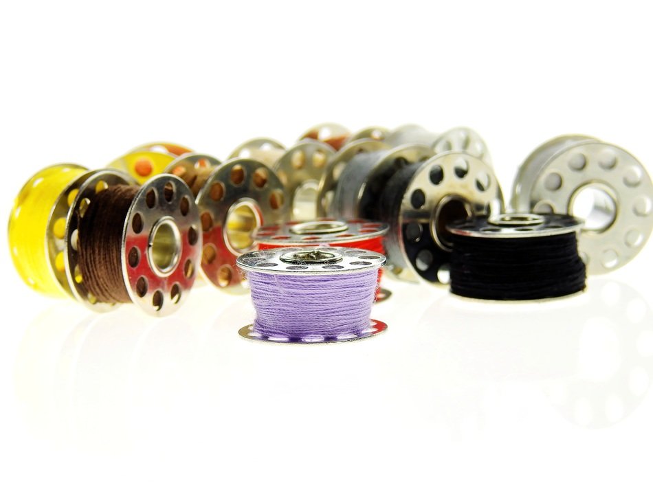 colorful thread bobbins