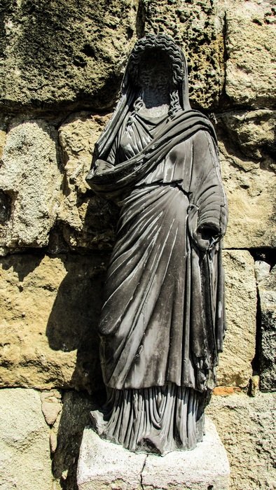 antique female statue in salamis