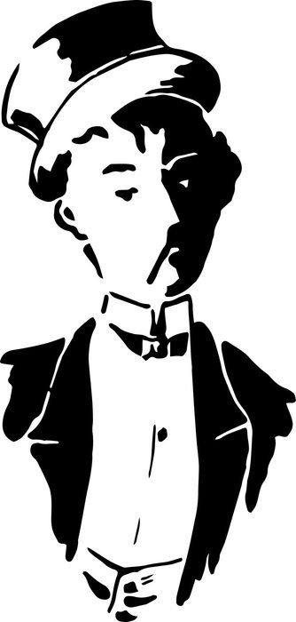 black and white portrait of a man on a white background