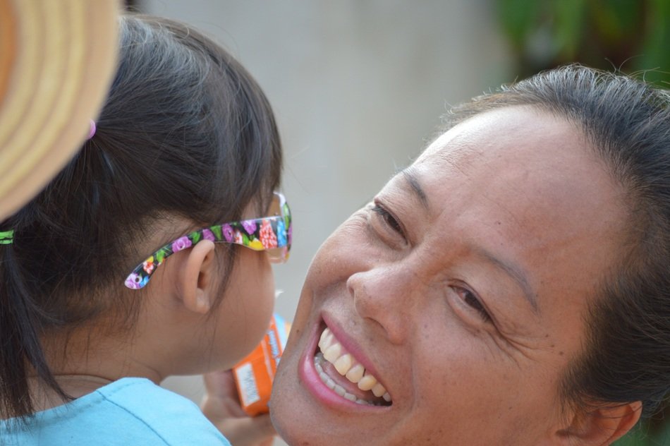Portrait of the mother with child in Thailand