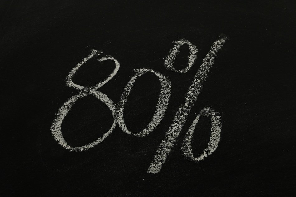 Eighty Percent on black background