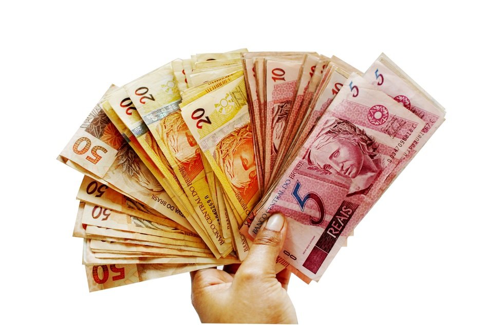 money in the hand of man