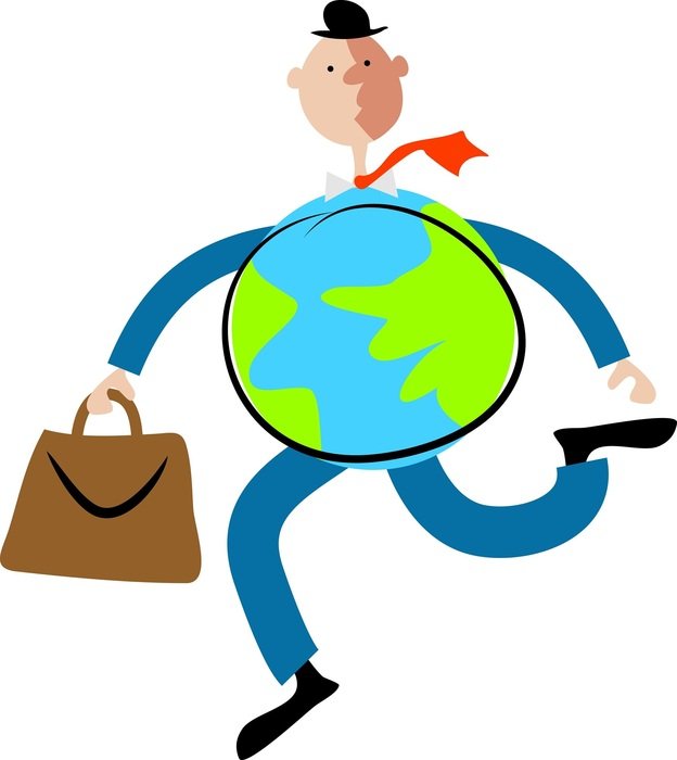 drawing of a businessman of the world