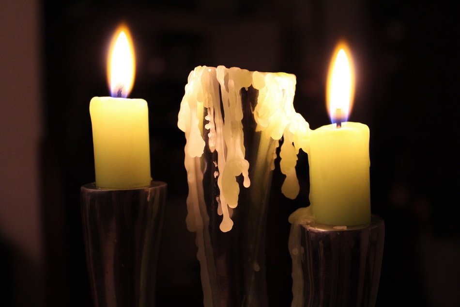 candles on holders