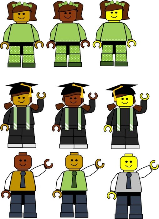 collage of lego students