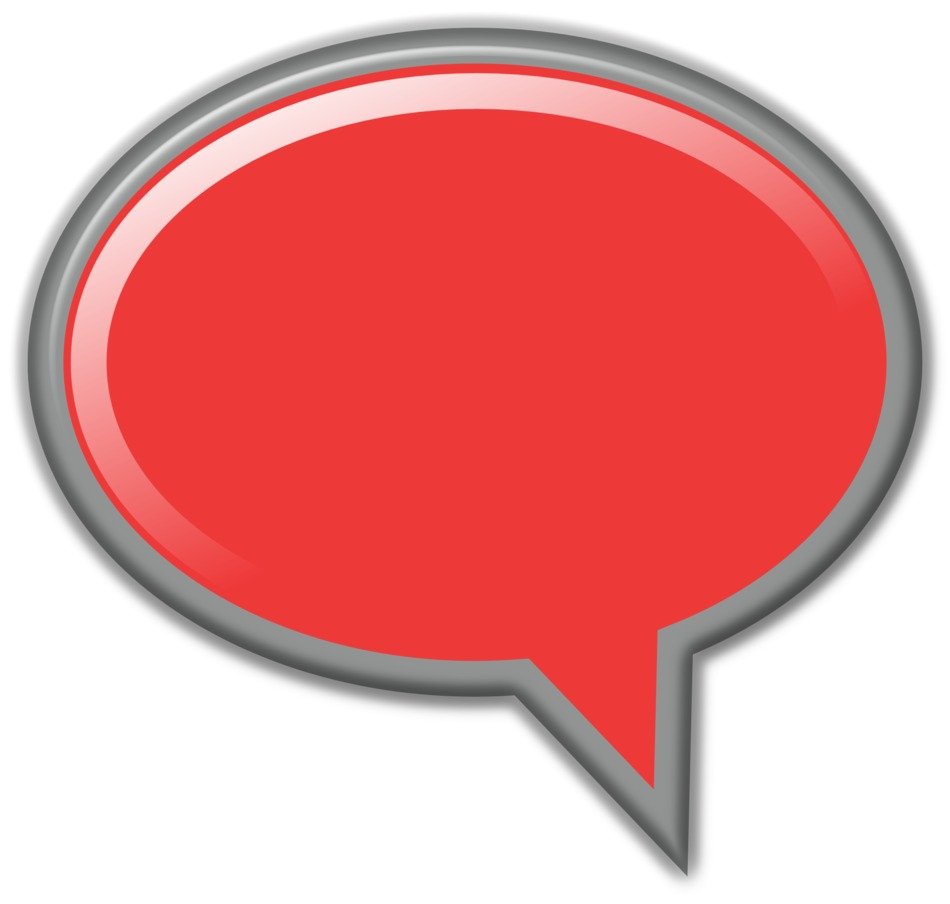 Red icon of comment in internet