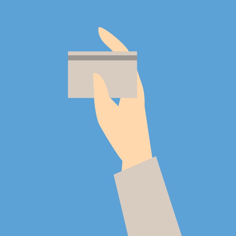 clipart of the Business Card in a hand