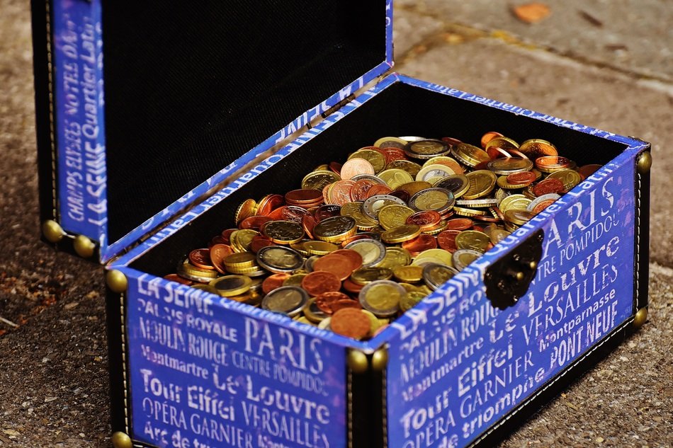 blue coin chest