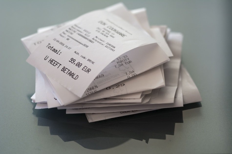 receipts on the table