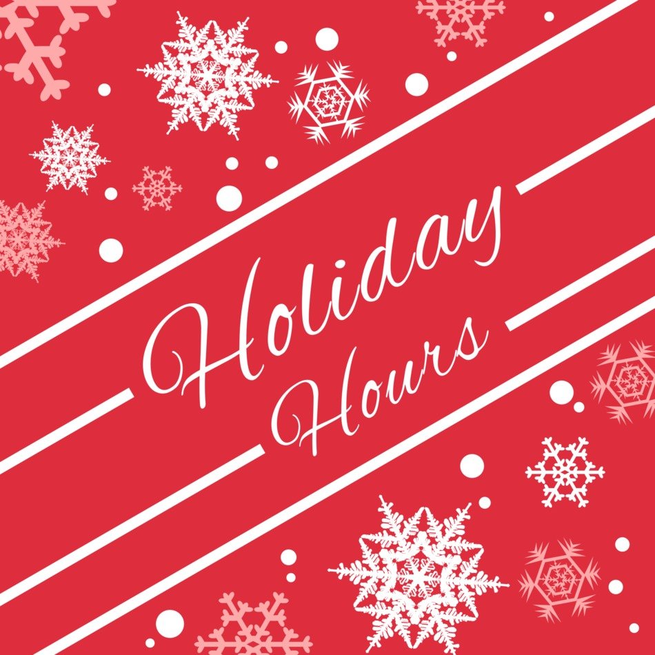 sign about winter holiday hours