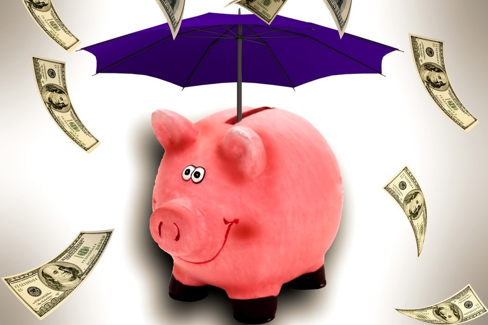 Piggy Bank and umbrella