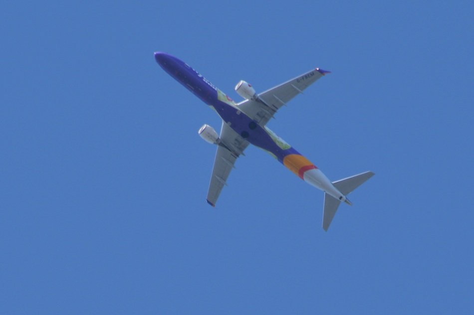 airliner on the blue sky