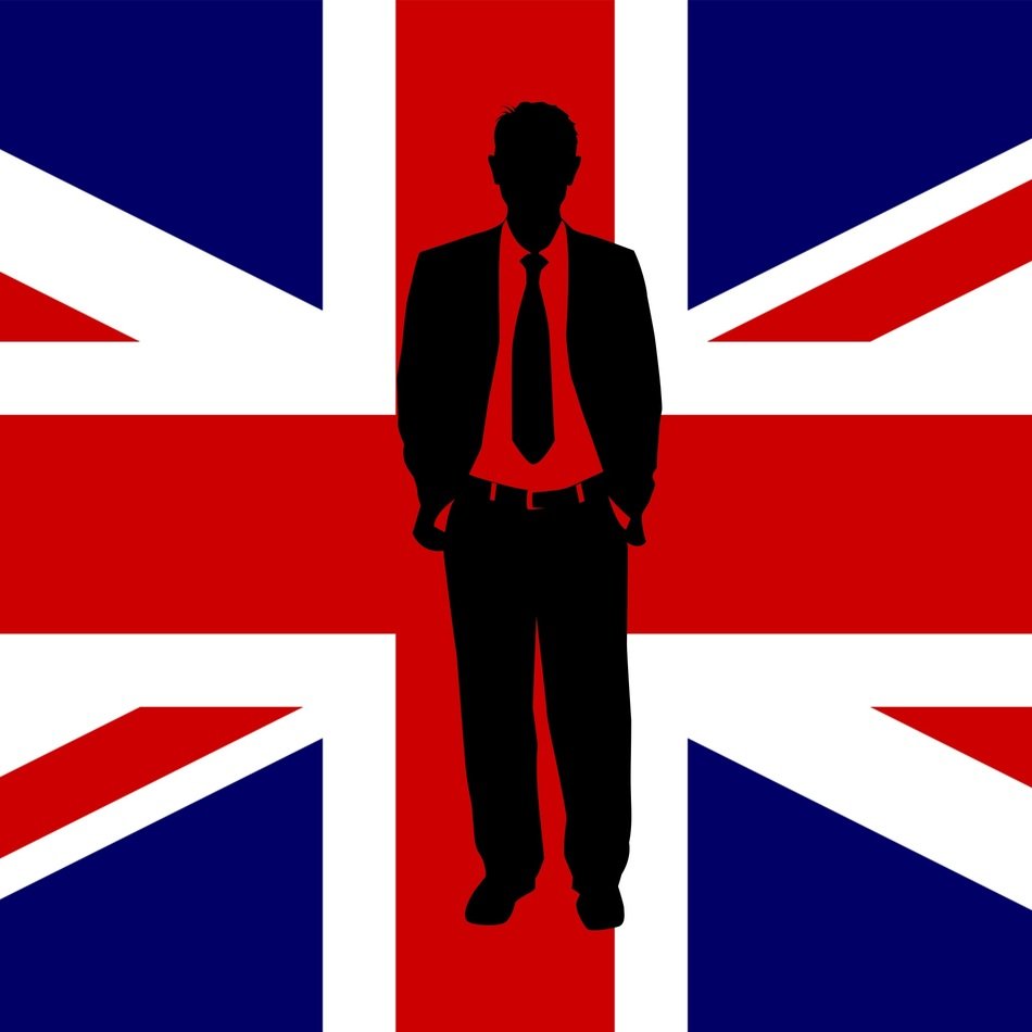 businessman on the Union Jack background