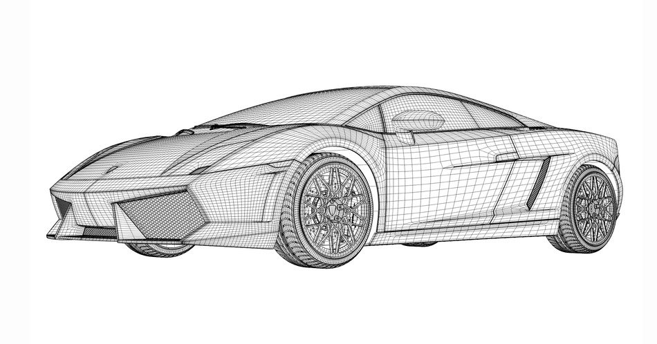 Black and white drawing of Lamborghini clipart free image download