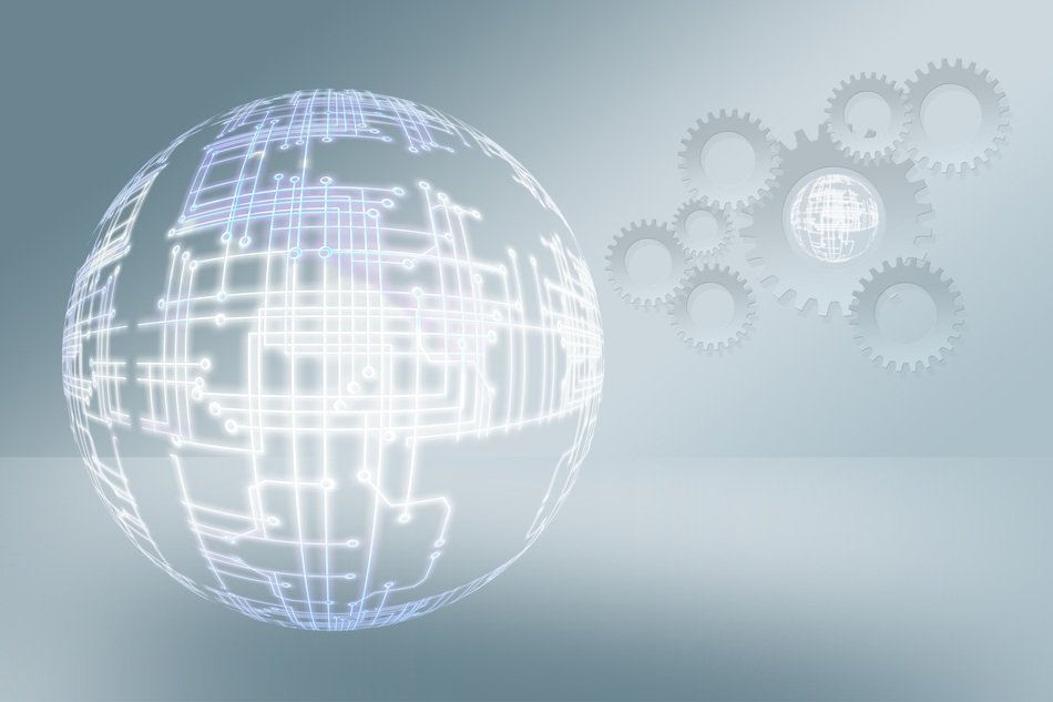 silhouette of the globe on a gray background