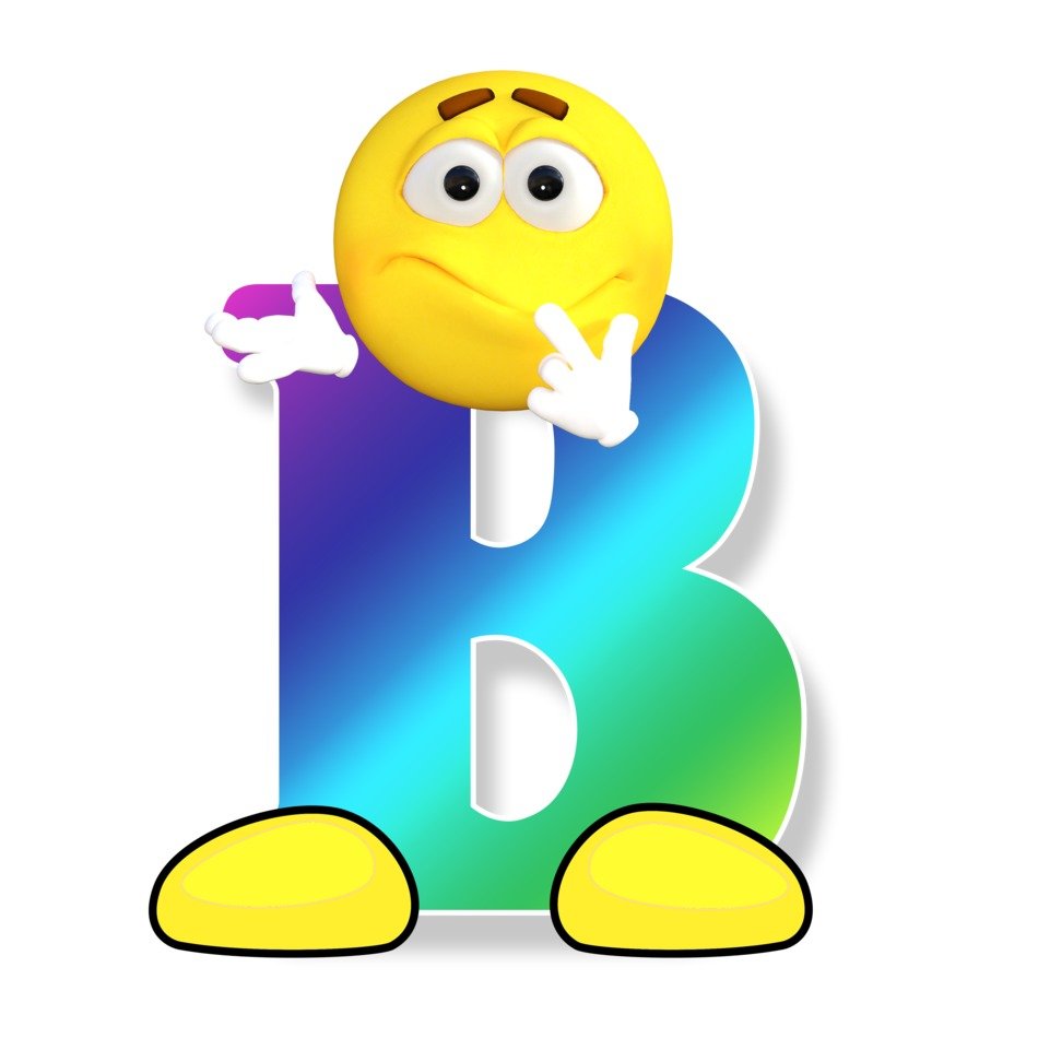 Letter B With Emoticon Face Free Image