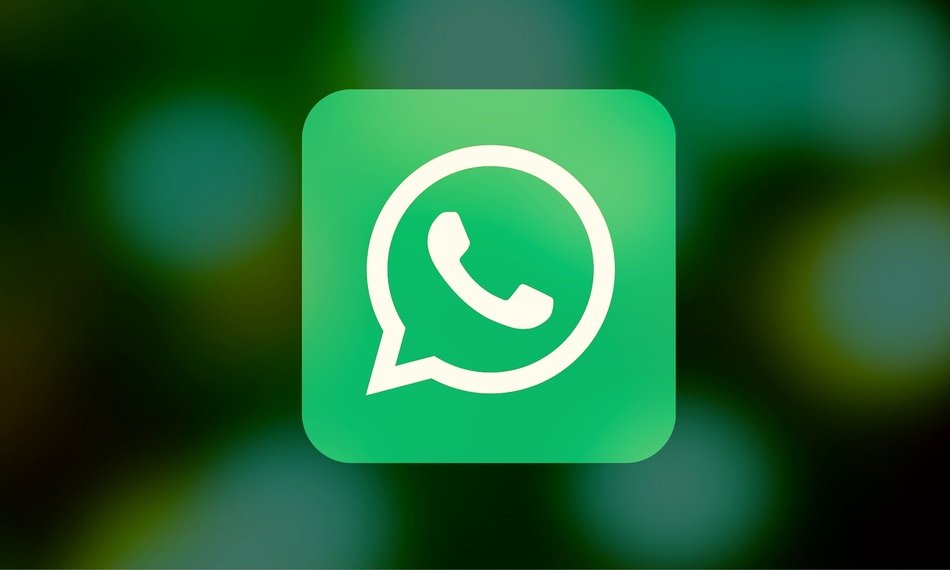 green whatsapp sign on blurry background