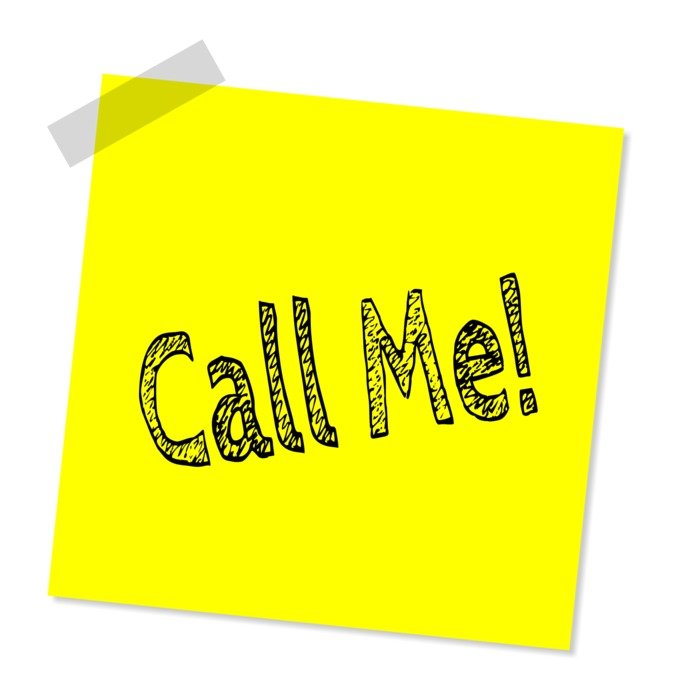 sticker with the words Call me