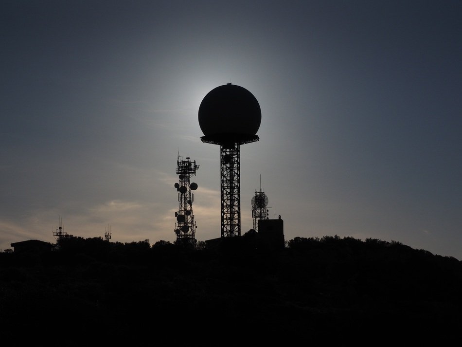 radar at sunset