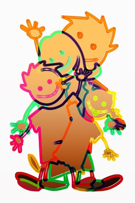 graphic comic image of the family