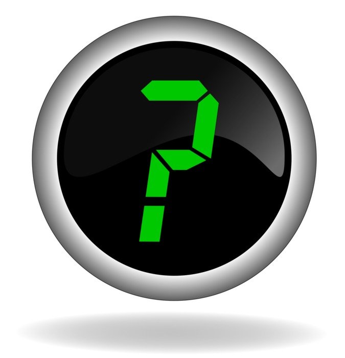 black button with a question mark