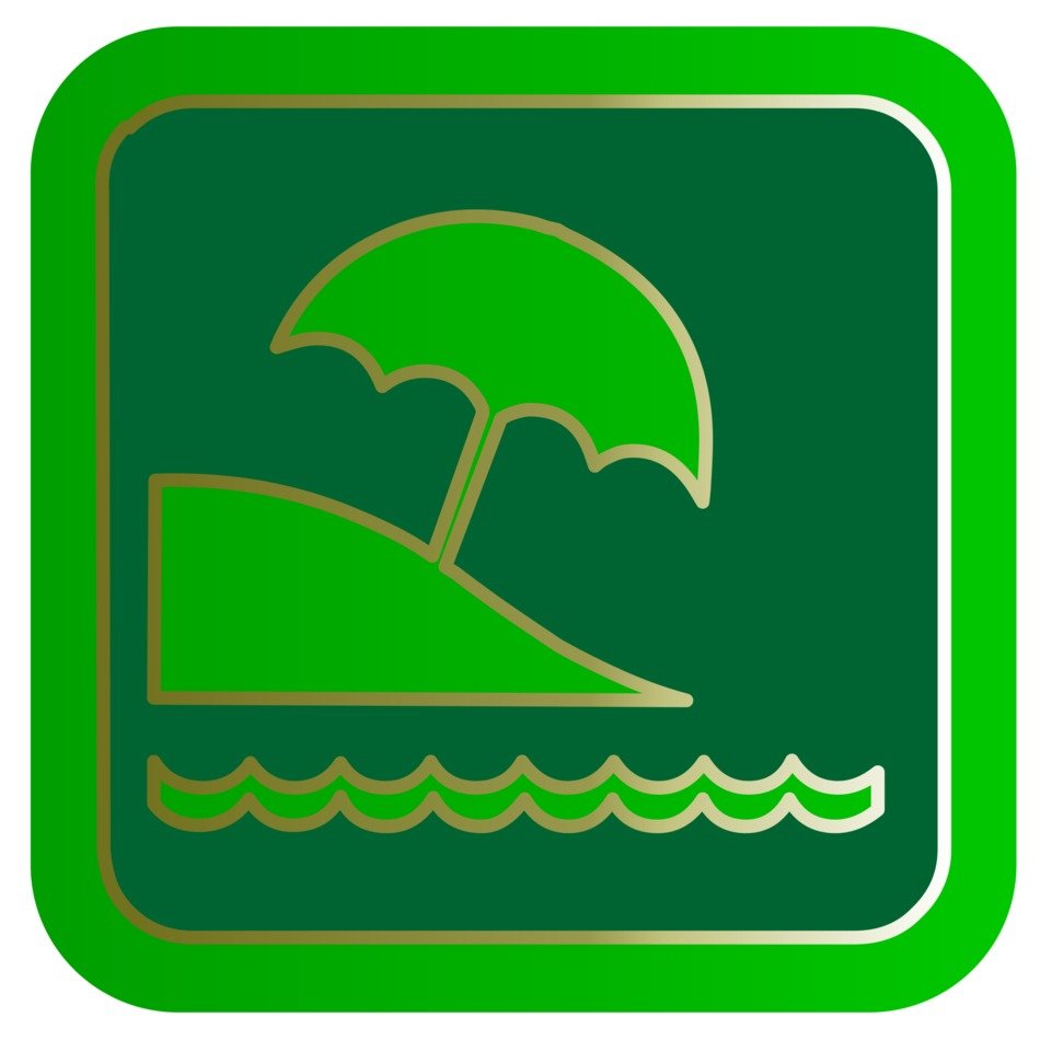 green icon for beach holiday