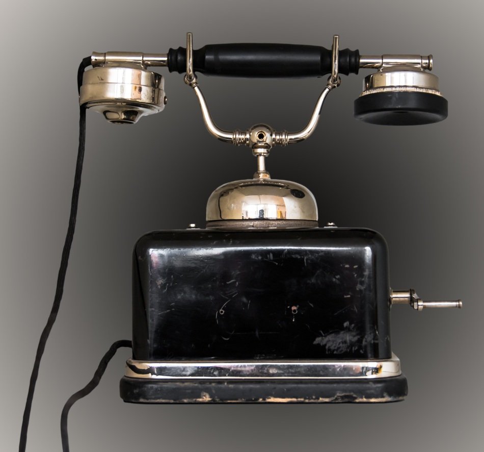 black antiquated phone