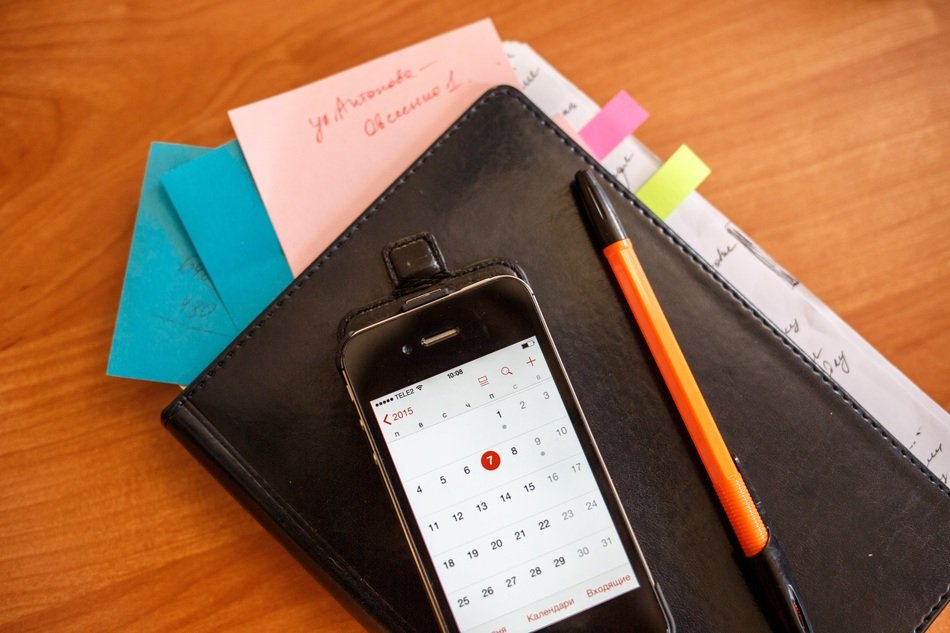 phone and notebook for office