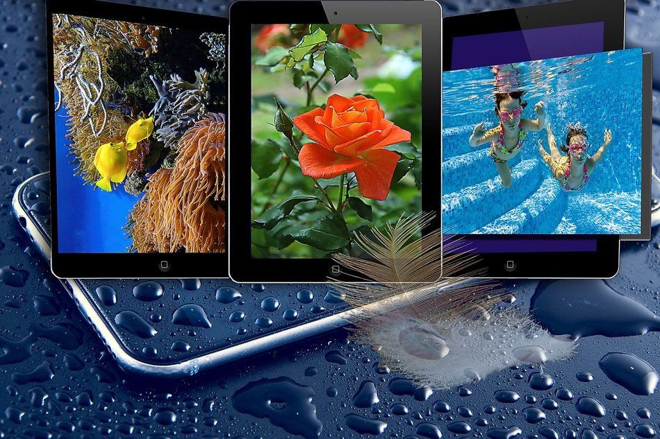 bright images on the phone screens