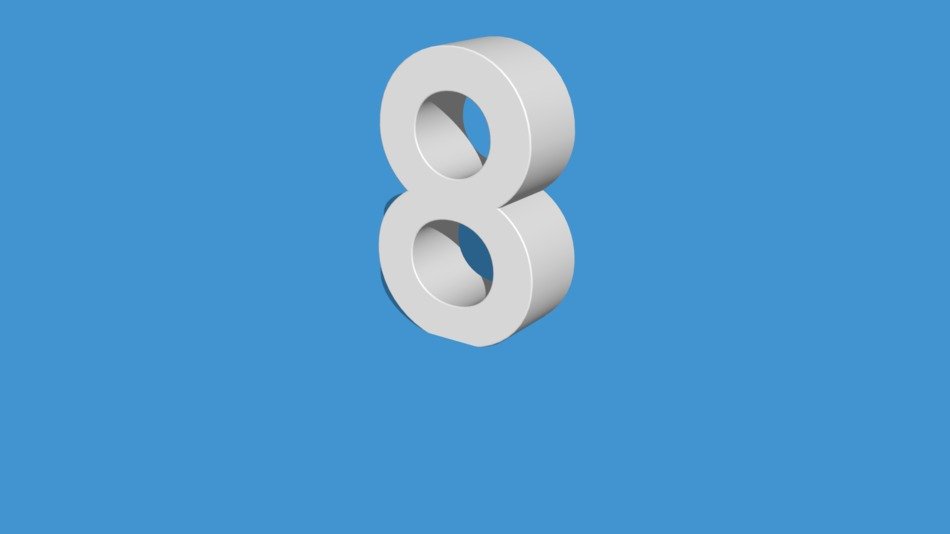 number 8 on a blue background