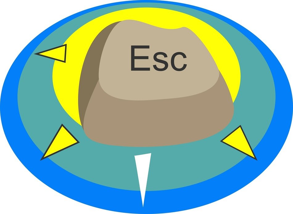 comic image of the 'esc' button