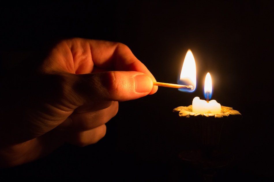 candle and match light