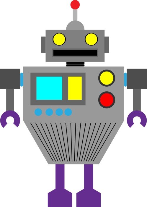 Colorful robot image on white background