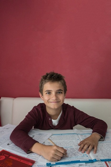 boy behind study