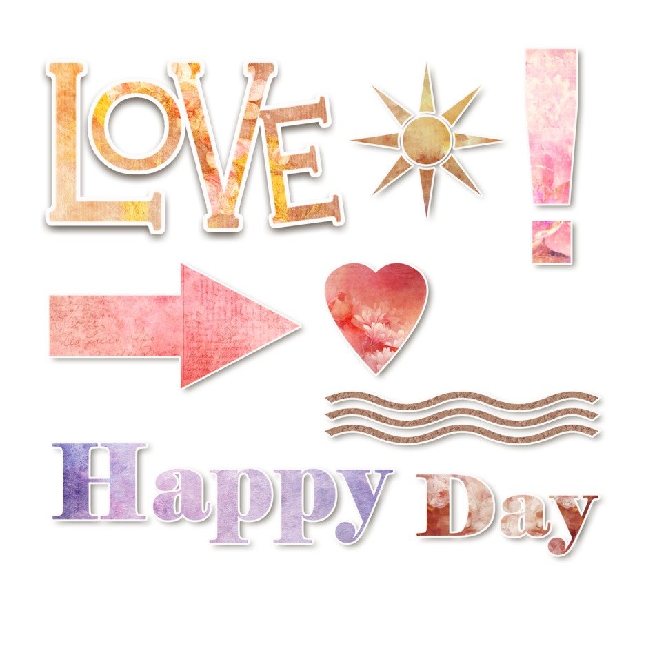 graphic image of symbols of happiness