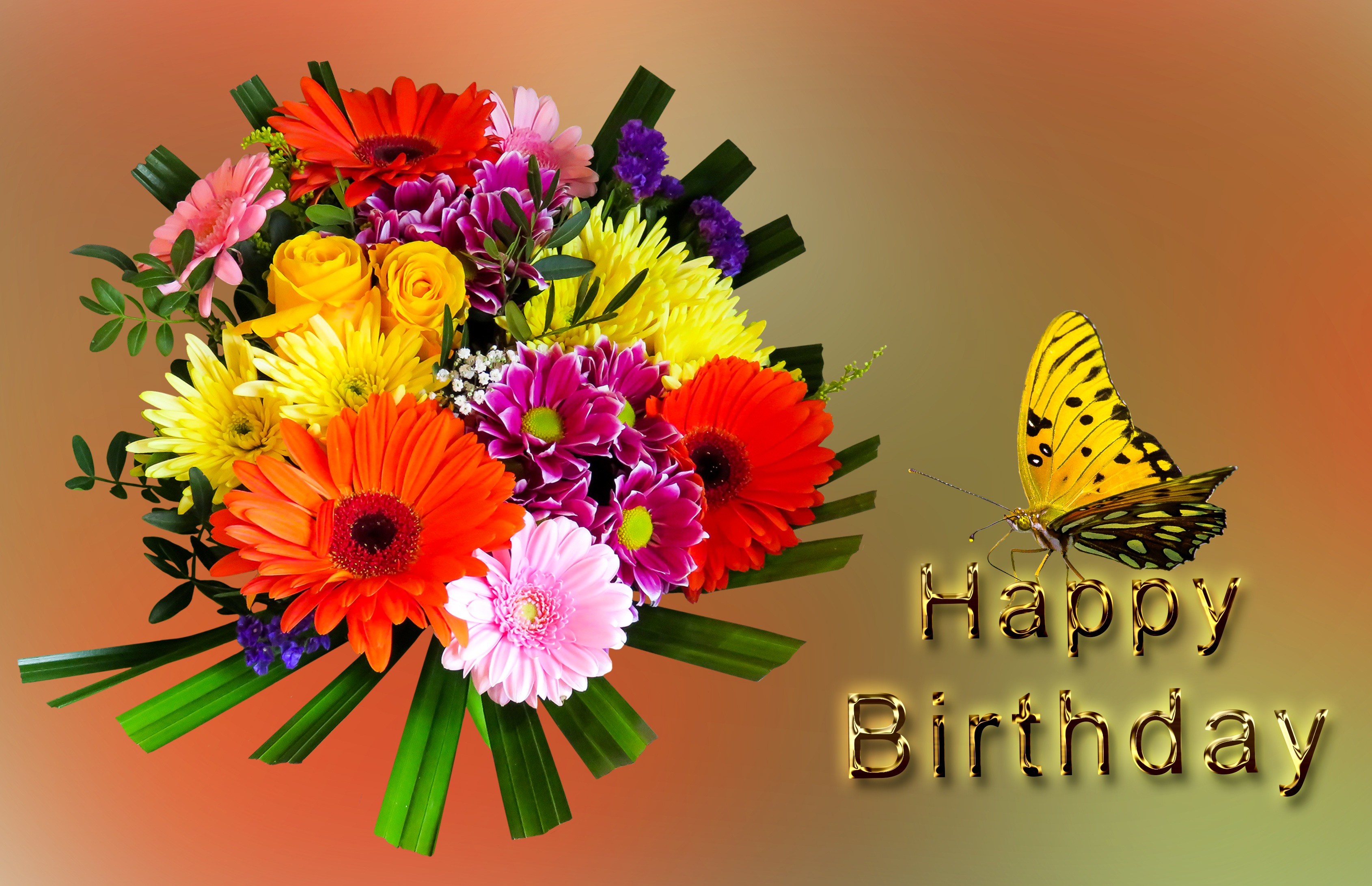 Happy birthday, colorful greeting card free image download