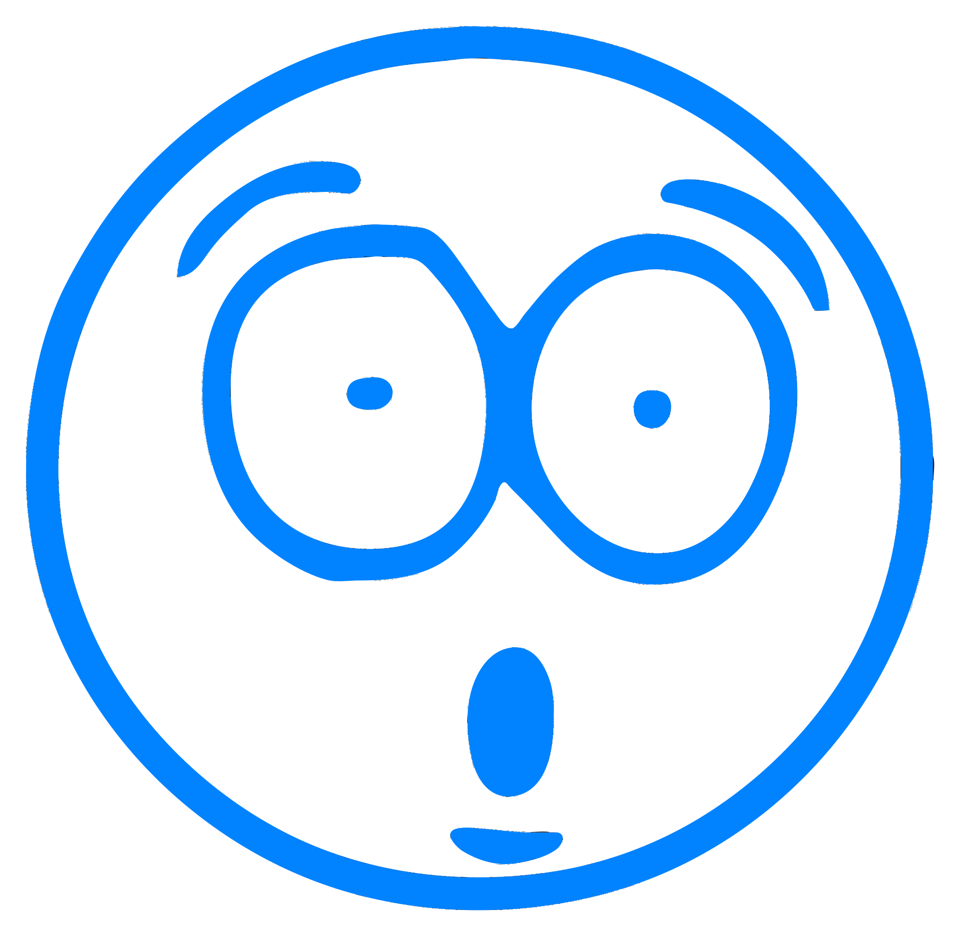 Blue Cartoon Smiley drawing free image download