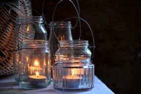 vintage lanterns with candles