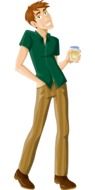 young man with a drink as a 3d model