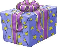 clipart of the purple gift