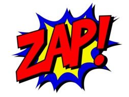 Zap as a colorful inscription