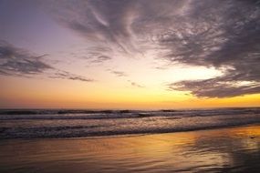 Sunset on the beach in El Salvador