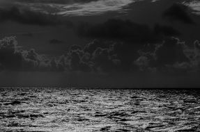 storm over the sea at dusk