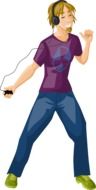 graphic image of a teenager in headphones